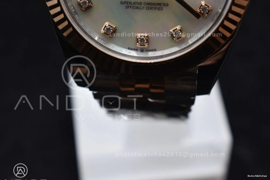 Steel Diamonds on MOP 655 904L White Clean Bracelet Dial 126333 Best EasyMatch RG Jubilee 1:1 DateJust SS Edition VR 41 0208
